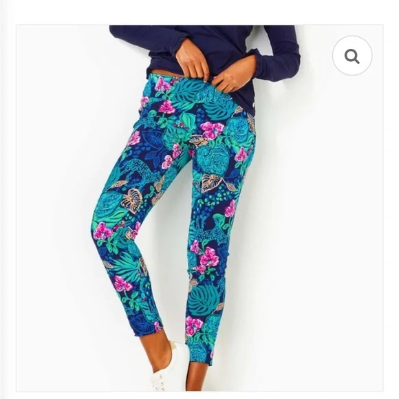 Lilly Pulitzer Vibrant Blue and Pink Cropped Corso Pants - Picture 10 of 10